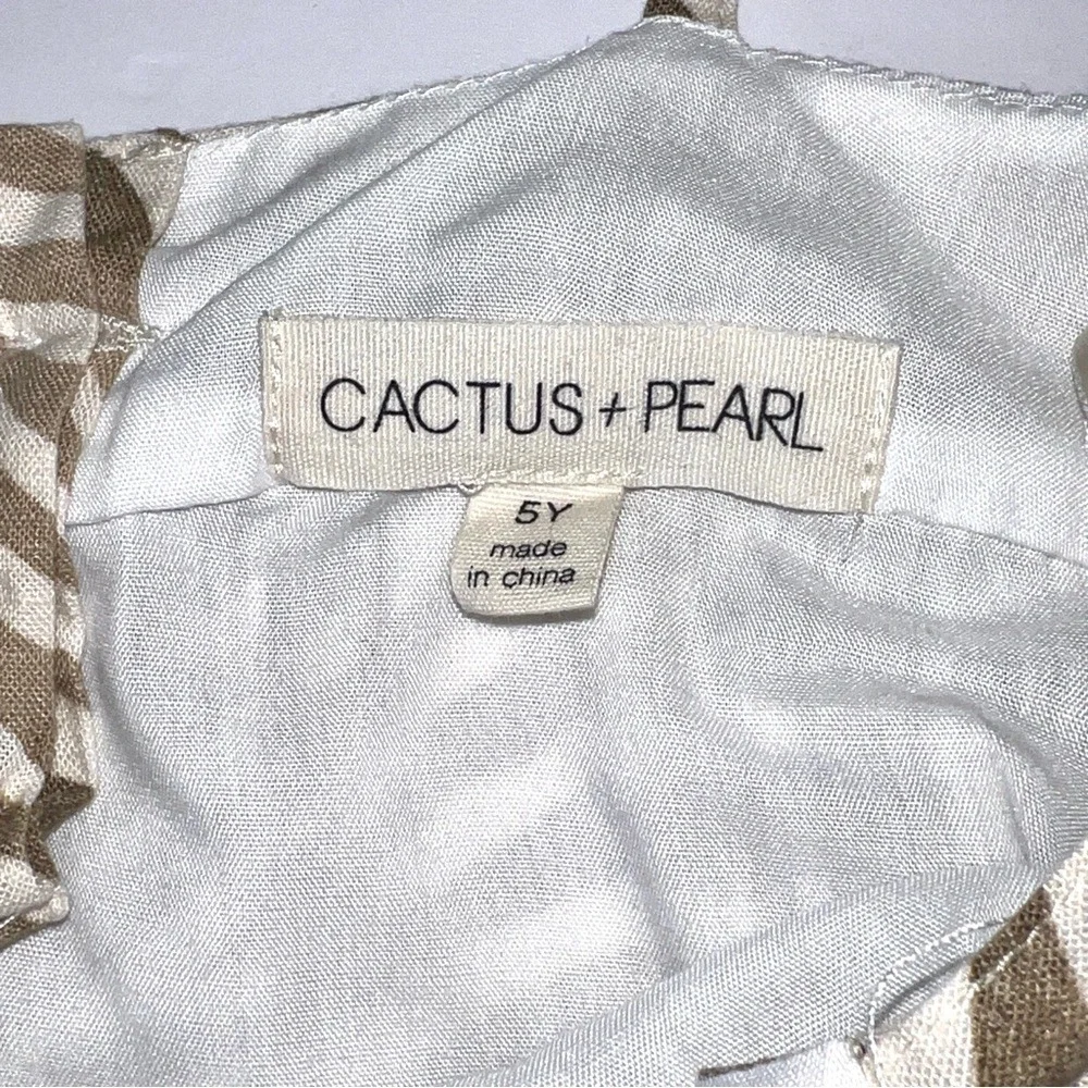 Cactus + Pearl Neutral Zebra‎ Print Sleeveless Tiered Dress 5